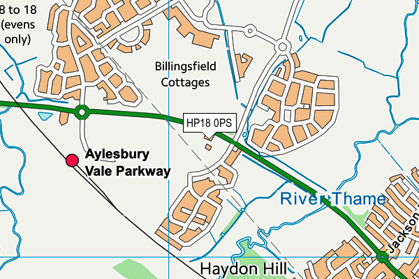 HP18 0PS map - OS VectorMap District (Ordnance Survey)