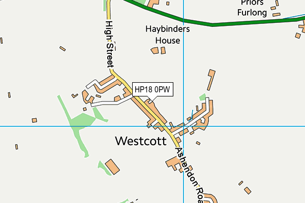 HP18 0PW map - OS VectorMap District (Ordnance Survey) HP18 0PW map - OS VectorMap District (Ordnance Survey)