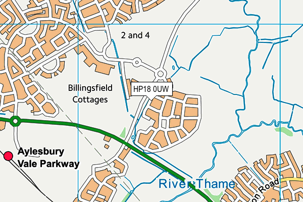 HP18 0UW map - OS VectorMap District (Ordnance Survey)