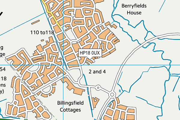 HP18 0UX map - OS VectorMap District (Ordnance Survey)