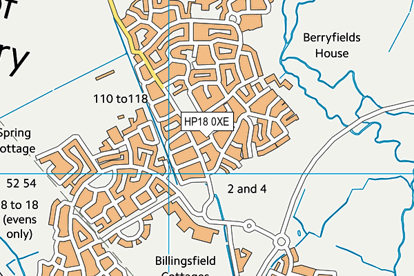 HP18 0XE map - OS VectorMap District (Ordnance Survey) HP18 0XE map - OS VectorMap District (Ordnance Survey)