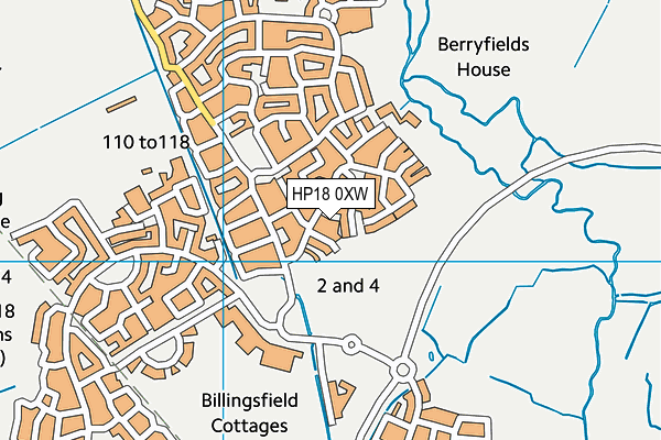 HP18 0XW map - OS VectorMap District (Ordnance Survey) HP18 0XW map - OS VectorMap District (Ordnance Survey)