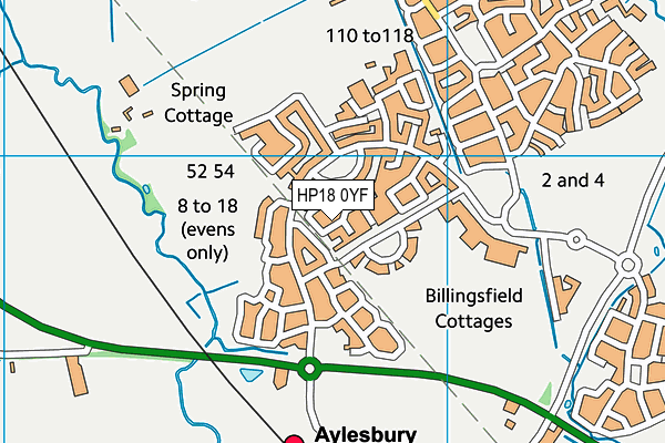 HP18 0YF map - OS VectorMap District (Ordnance Survey)