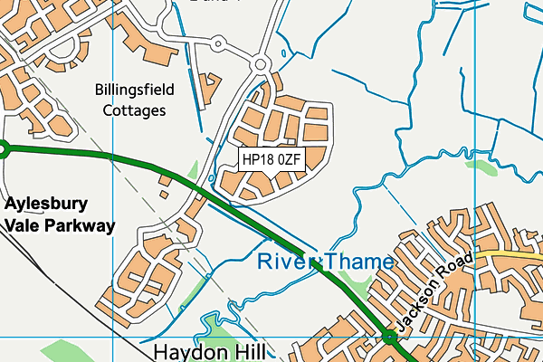 HP18 0ZF map - OS VectorMap District (Ordnance Survey)