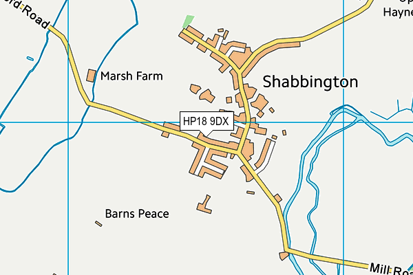 HP18 9DX map - OS VectorMap District (Ordnance Survey)