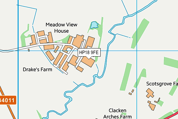 HP18 9FE map - OS VectorMap District (Ordnance Survey)
