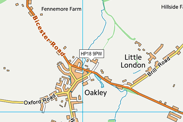 HP18 9PW map - OS VectorMap District (Ordnance Survey)