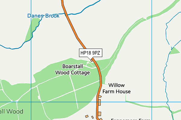 HP18 9PZ map - OS VectorMap District (Ordnance Survey)