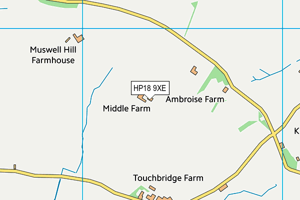 HP18 9XE map - OS VectorMap District (Ordnance Survey) HP18 9XE map - OS VectorMap District (Ordnance Survey)