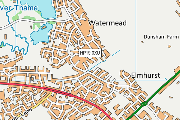 HP19 0XU map - OS VectorMap District (Ordnance Survey)