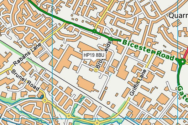 HP19 8BU map - OS VectorMap District (Ordnance Survey)