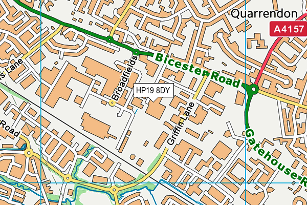 HP19 8DY map - OS VectorMap District (Ordnance Survey)