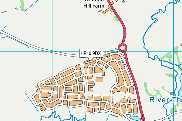 HP19 9DX map - OS VectorMap District (Ordnance Survey)