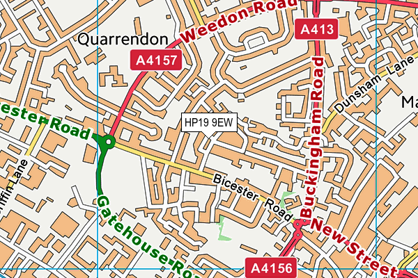 HP19 9EW map - OS VectorMap District (Ordnance Survey) HP19 9EW map - OS VectorMap District (Ordnance Survey)