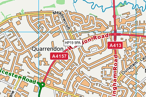 HP19 9PA map - OS VectorMap District (Ordnance Survey)