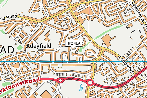 HP2 4EA map - OS VectorMap District (Ordnance Survey) HP2 4EA map - OS VectorMap District (Ordnance Survey)