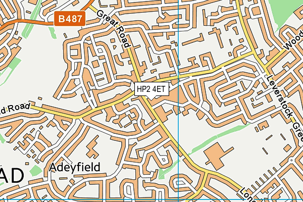 HP2 4ET map - OS VectorMap District (Ordnance Survey) HP2 4ET map - OS VectorMap District (Ordnance Survey)