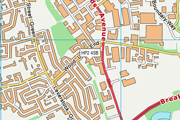 HP2 4SB map - OS VectorMap District (Ordnance Survey) HP2 4SB map - OS VectorMap District (Ordnance Survey)
