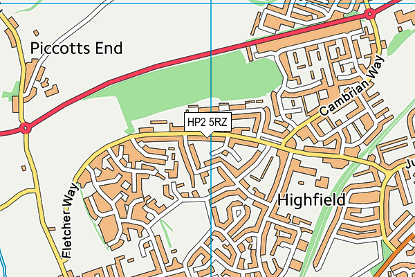 HP2 5RZ map - OS VectorMap District (Ordnance Survey) HP2 5RZ map - OS VectorMap District (Ordnance Survey)