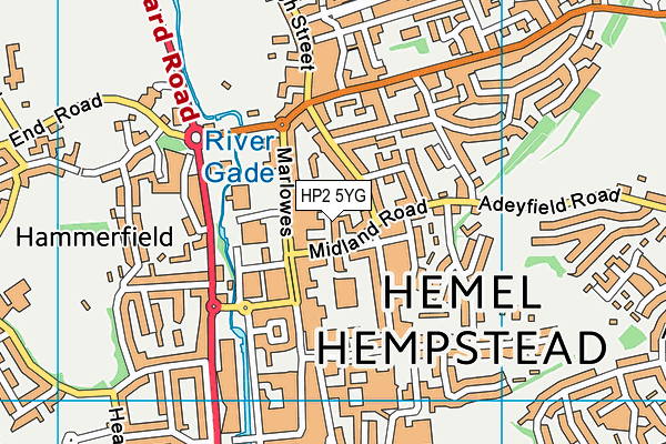 HP2 5YG map - OS VectorMap District (Ordnance Survey)