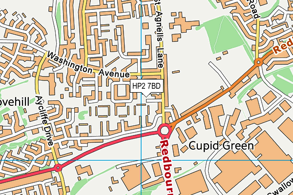 HP2 7BD map - OS VectorMap District (Ordnance Survey) HP2 7BD map - OS VectorMap District (Ordnance Survey)