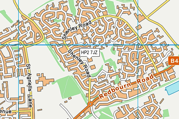 HP2 7JZ map - OS VectorMap District (Ordnance Survey) HP2 7JZ map - OS VectorMap District (Ordnance Survey)