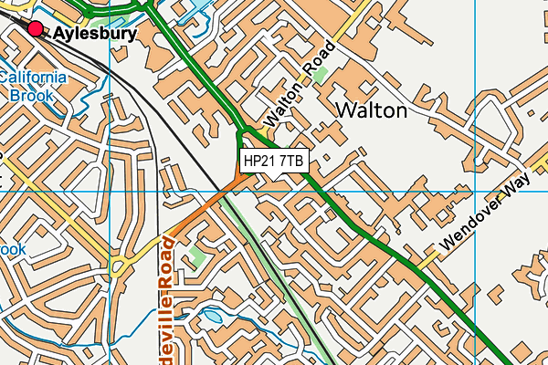 HP21 7TB map - OS VectorMap District (Ordnance Survey)