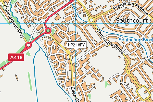 HP21 8FY map - OS VectorMap District (Ordnance Survey)