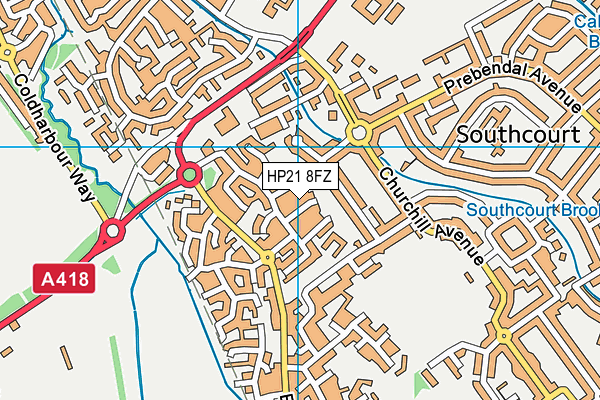 HP21 8FZ map - OS VectorMap District (Ordnance Survey)
