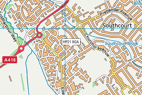 HP21 8GA map - OS VectorMap District (Ordnance Survey)