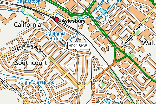 HP21 8HW map - OS VectorMap District (Ordnance Survey)