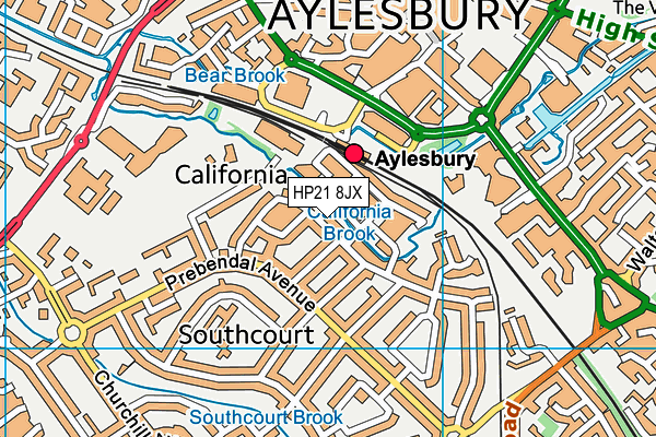 HP21 8JX map - OS VectorMap District (Ordnance Survey)