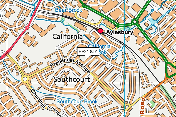 HP21 8JY map - OS VectorMap District (Ordnance Survey)