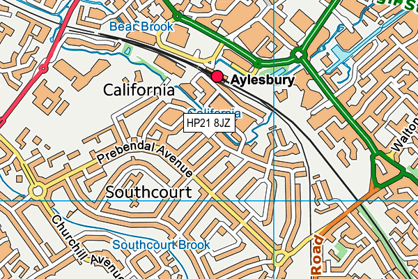HP21 8JZ map - OS VectorMap District (Ordnance Survey)