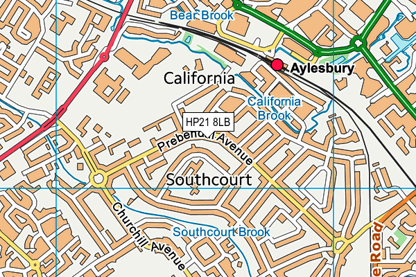 HP21 8LB map - OS VectorMap District (Ordnance Survey)