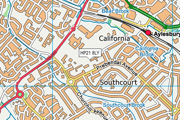HP21 8LY map - OS VectorMap District (Ordnance Survey)