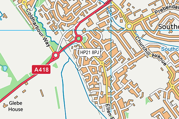 HP21 8PJ map - OS VectorMap District (Ordnance Survey)