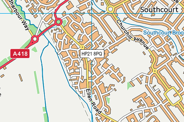 HP21 8PQ map - OS VectorMap District (Ordnance Survey)