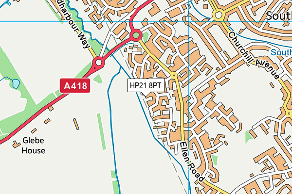 HP21 8PT map - OS VectorMap District (Ordnance Survey)