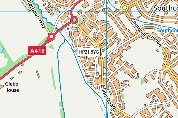 HP21 8YG map - OS VectorMap District (Ordnance Survey)