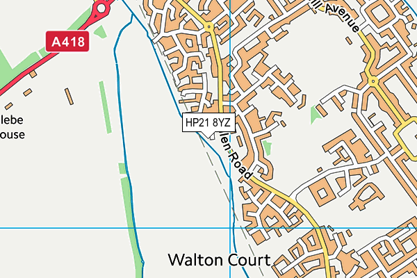 HP21 8YZ map - OS VectorMap District (Ordnance Survey)