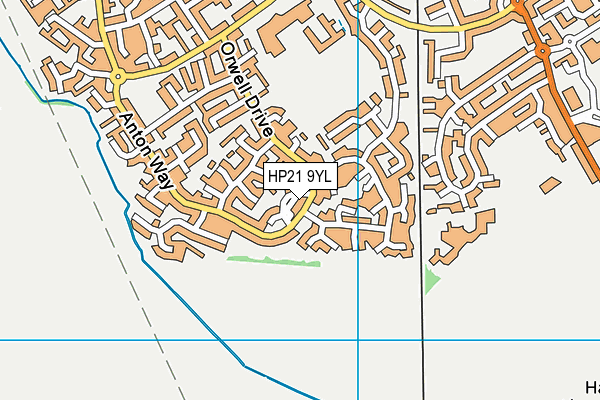 HP21 9YL map - OS VectorMap District (Ordnance Survey) HP21 9YL map - OS VectorMap District (Ordnance Survey)