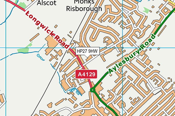 HP27 9HW map - OS VectorMap District (Ordnance Survey)