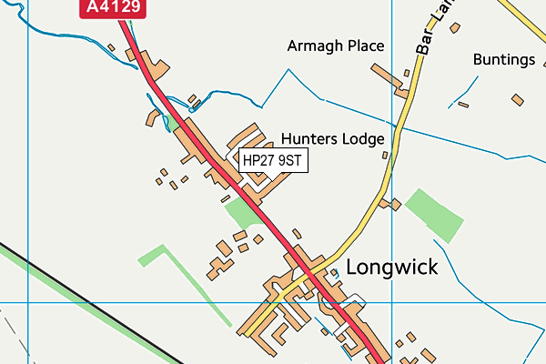 HP27 9ST map - OS VectorMap District (Ordnance Survey)