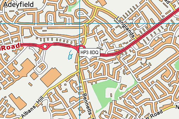 HP3 8DQ map - OS VectorMap District (Ordnance Survey)