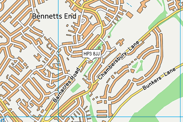 HP3 8JJ map - OS VectorMap District (Ordnance Survey) HP3 8JJ map - OS VectorMap District (Ordnance Survey)