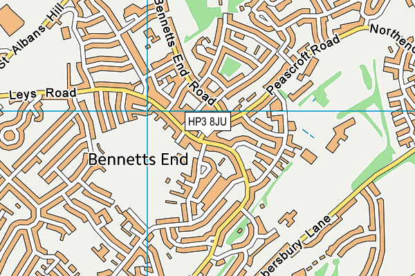 HP3 8JU map - OS VectorMap District (Ordnance Survey)