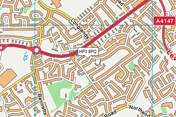HP3 8PQ map - OS VectorMap District (Ordnance Survey) HP3 8PQ map - OS VectorMap District (Ordnance Survey)