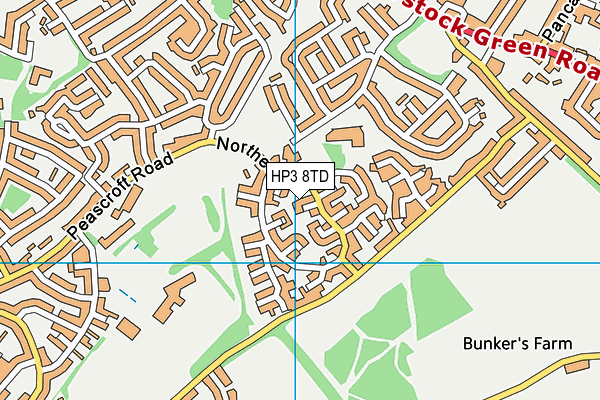 HP3 8TD map - OS VectorMap District (Ordnance Survey) HP3 8TD map - OS VectorMap District (Ordnance Survey)