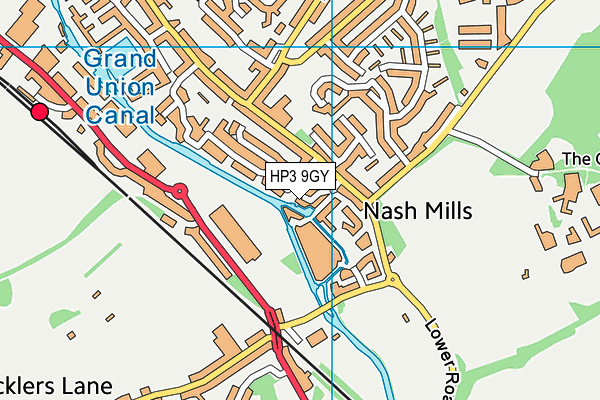 HP3 9GY map - OS VectorMap District (Ordnance Survey)